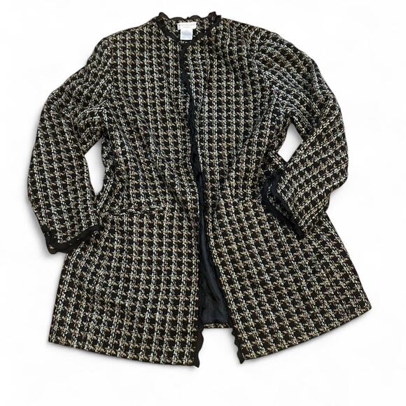 Tweed jacket with laced ruffle - Picture 1 of 7